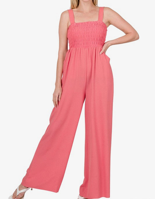Cute and Comfy Jumpsuit- Rose