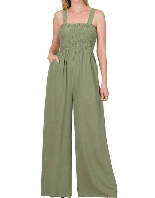 Cute and Comfy Jumpsuit- Olive