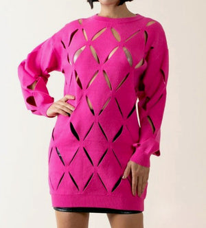 Pink Cut-Out Sweater