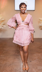 Pink Tie Up Dress