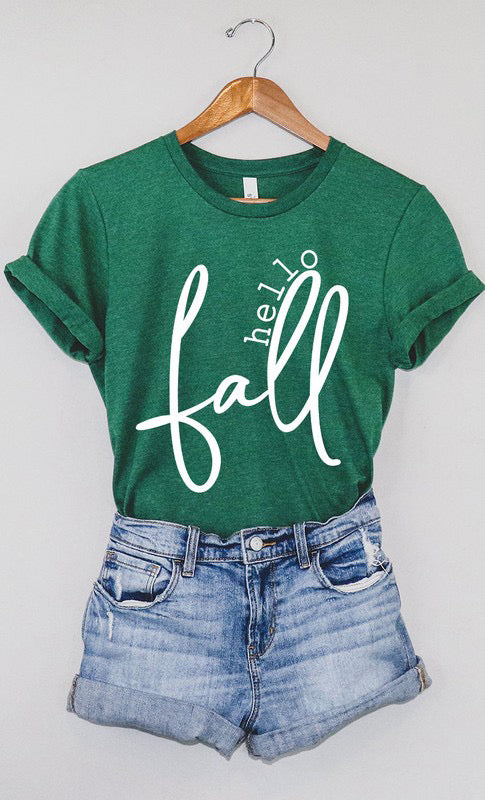 Hello Fall Tee- Green