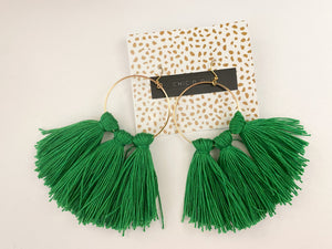 Chic'd Out New Tassel Earrings- Green