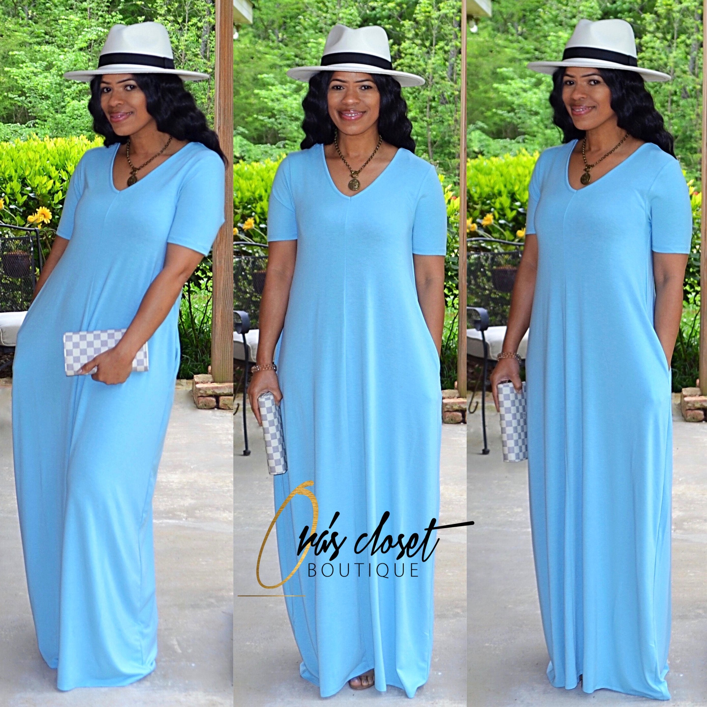 Relaxin' Maxi- Spring Blue- SIZE DOWN
