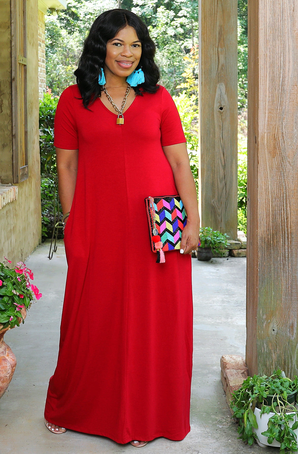 PLUS Relaxin' Maxi- Dark Red SIZE DOWN