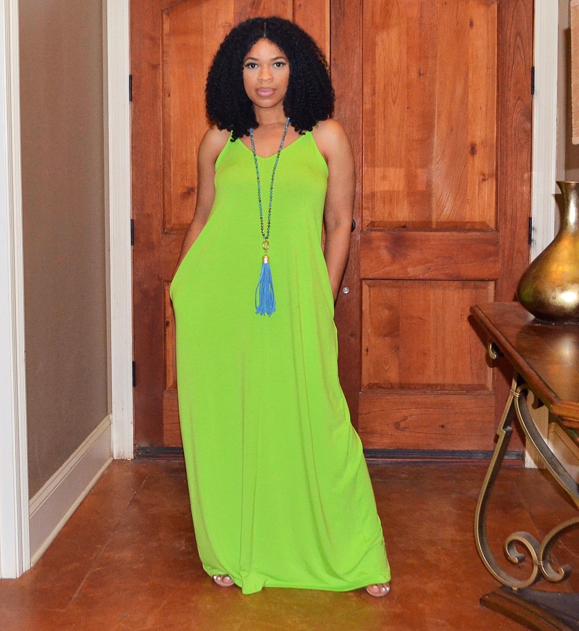Goddess Maxi- Green Apple SIZE DOWN