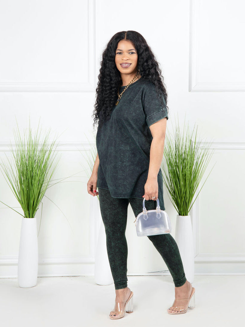 Mineral Washed Royalty Set- Army Green