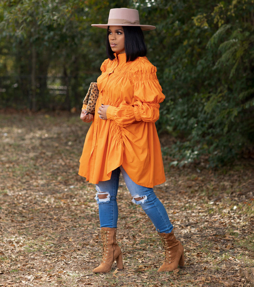Give Thanks Tunic-Orange