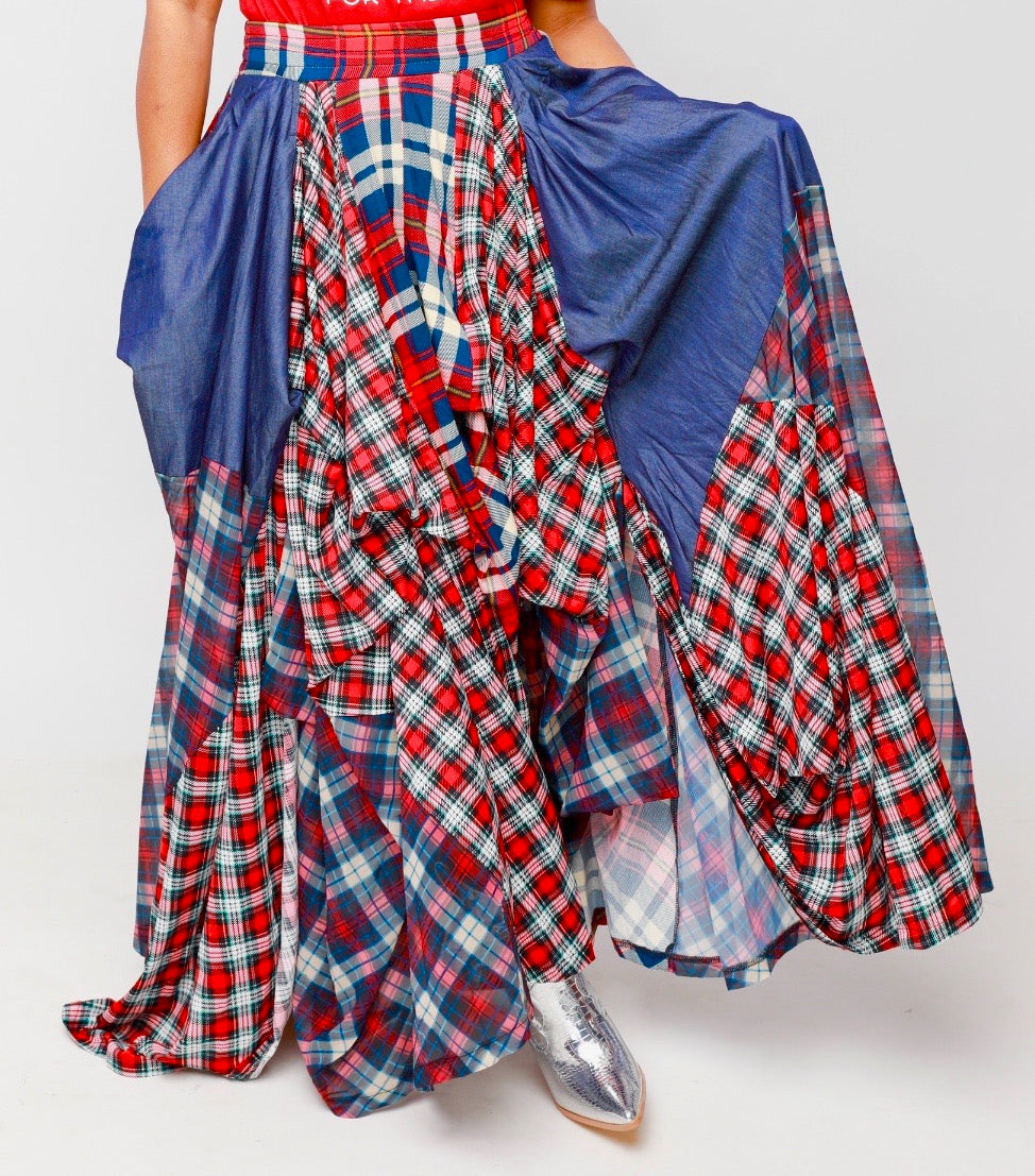 Bomb Plaid Maxi Skirt